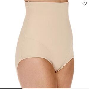Ambrielle Wonderful Edge Back Magic High-Waist Control Briefs Warm Beige Size L